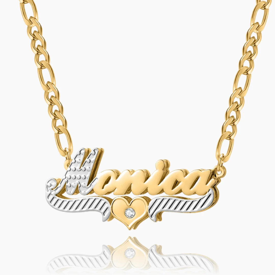 Double Plated Customized Name Necklace-Gemsmode