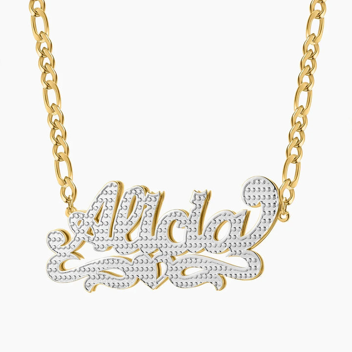 Double Plated Cover Heart Name Necklace