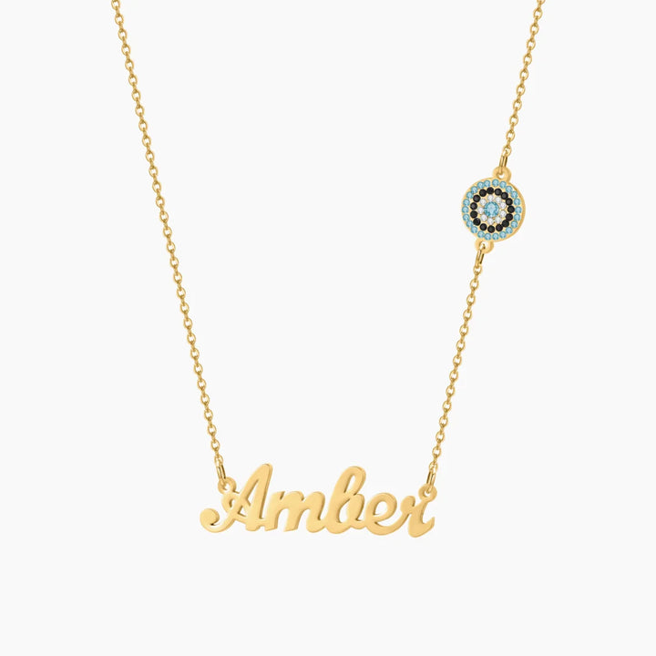 Personalized Evil Eye Name Necklace