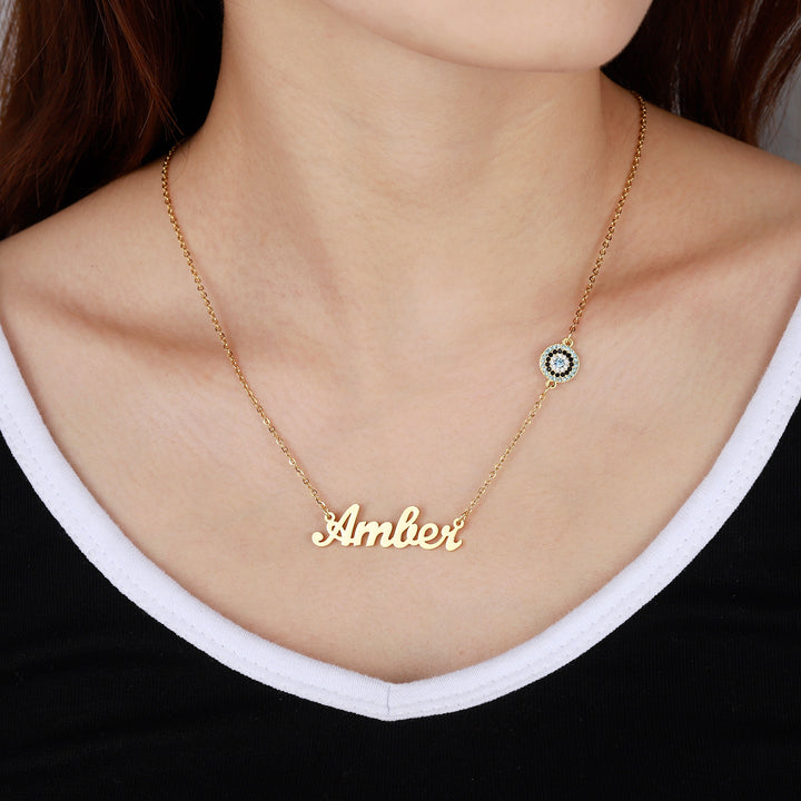 Personalized Evil Eye Name Necklace