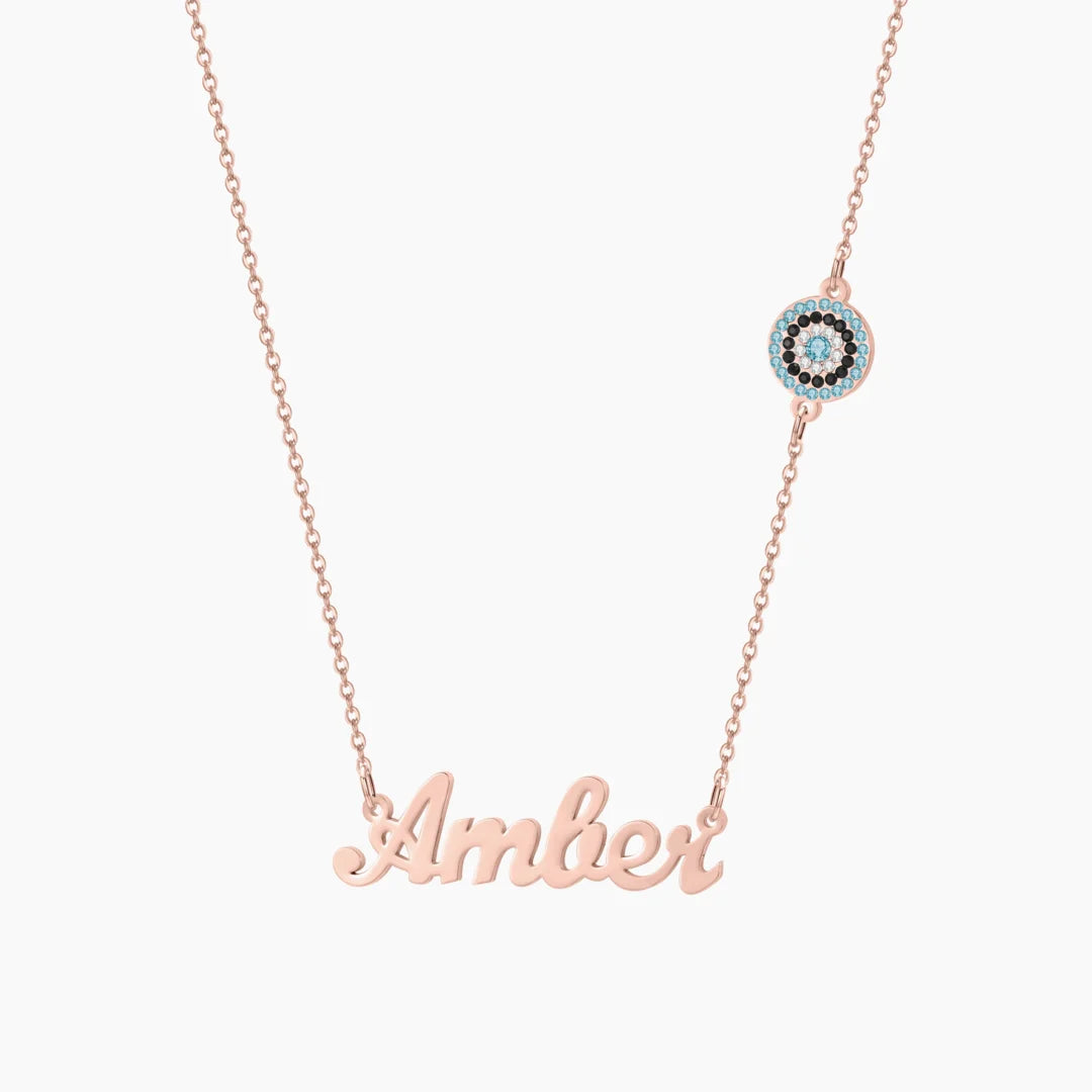 Personalized Evil Eye Name Necklace