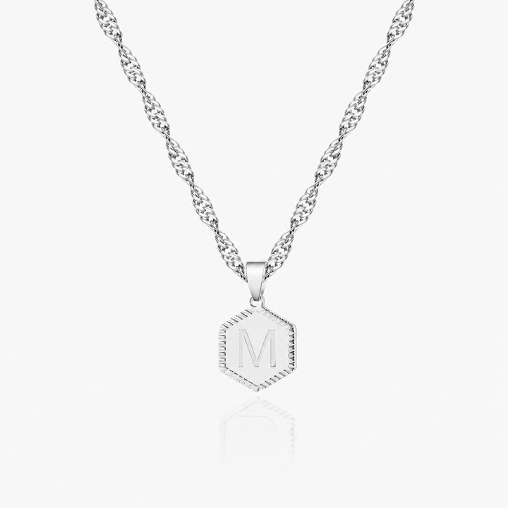 Hexagon Initial Necklace