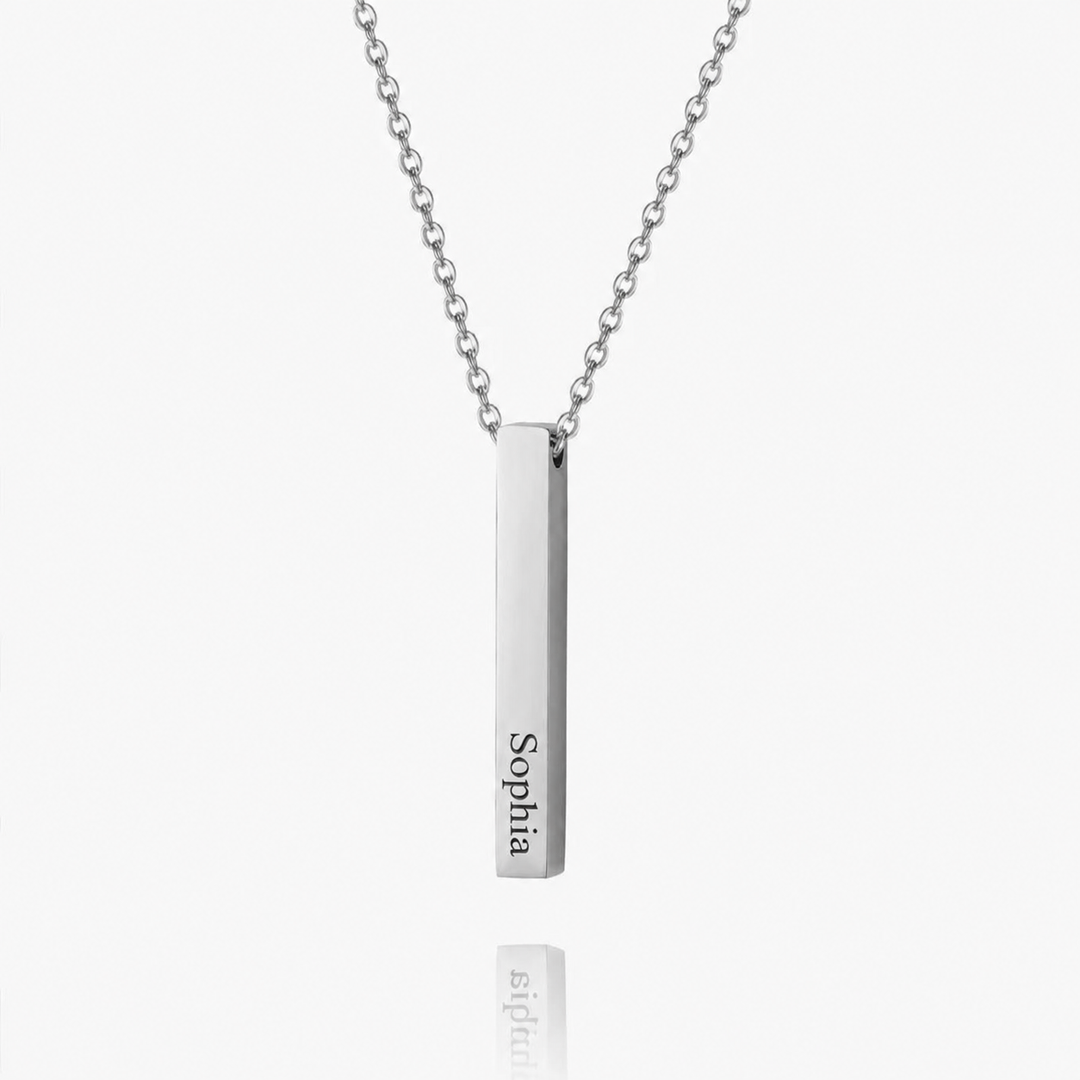 Engraved Bar Name Necklace