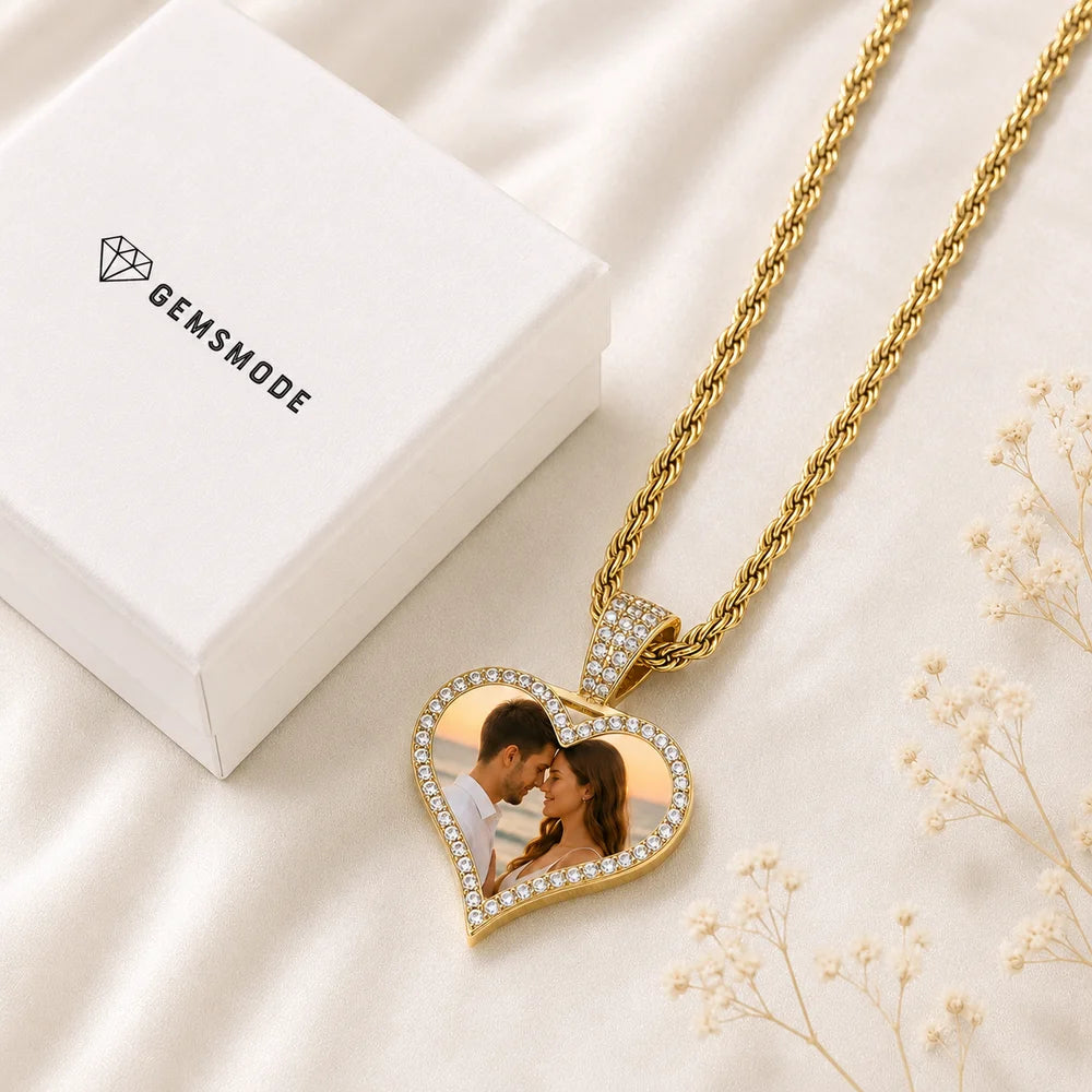Personalized Heart Photo Necklace