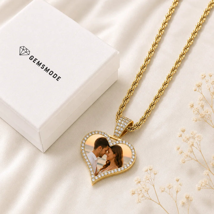 Personalized Heart Photo Necklace