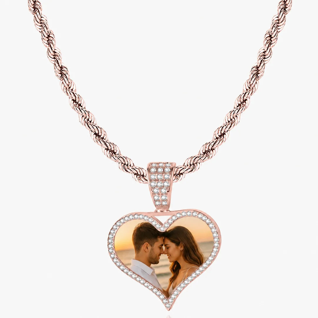 Personalized Heart Photo Necklace