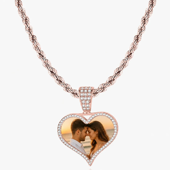 Personalized Heart Photo Necklace