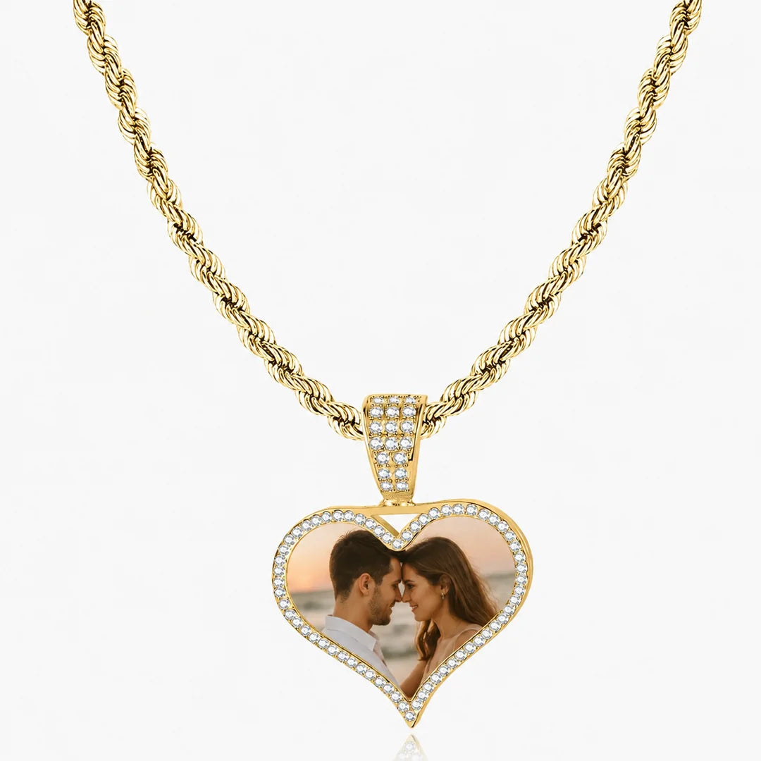 Personalized Heart Photo Necklace