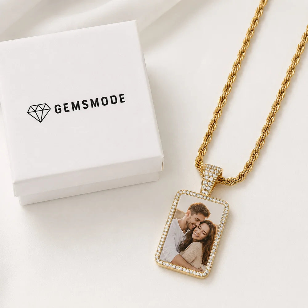 Personalized Rectangle Photo Necklace
