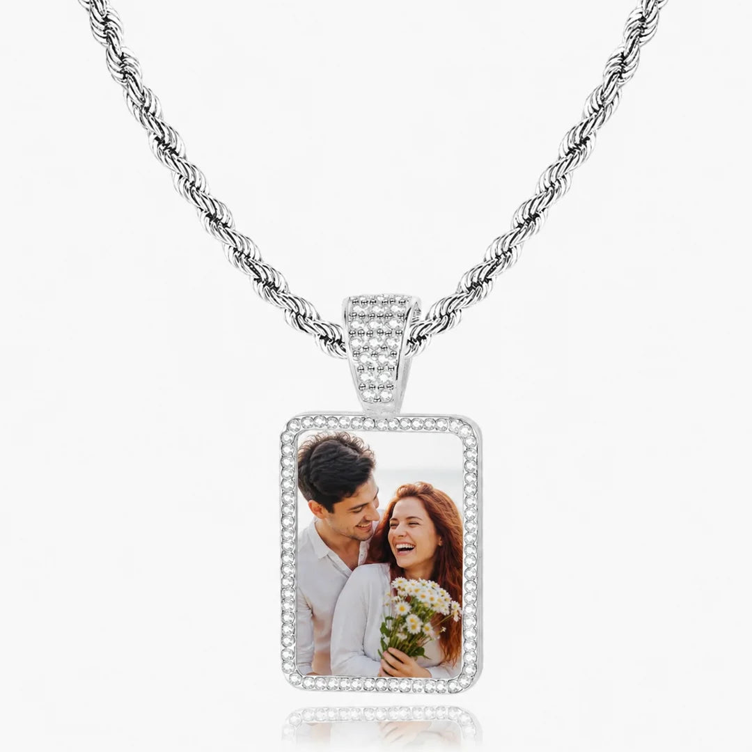 Personalized Rectangle Photo Necklace