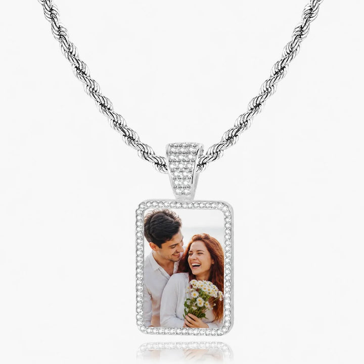 Personalized Rectangle Photo Necklace