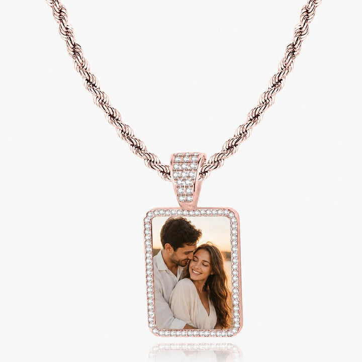 Personalized Rectangle Photo Necklace