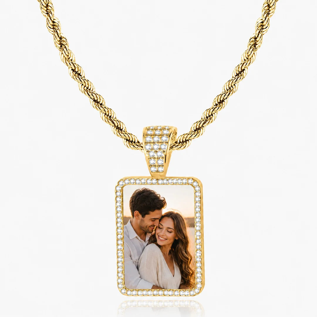 Personalized Rectangle Photo Necklace