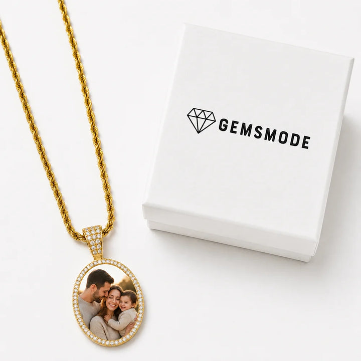 Personalized Oval Photo Necklace