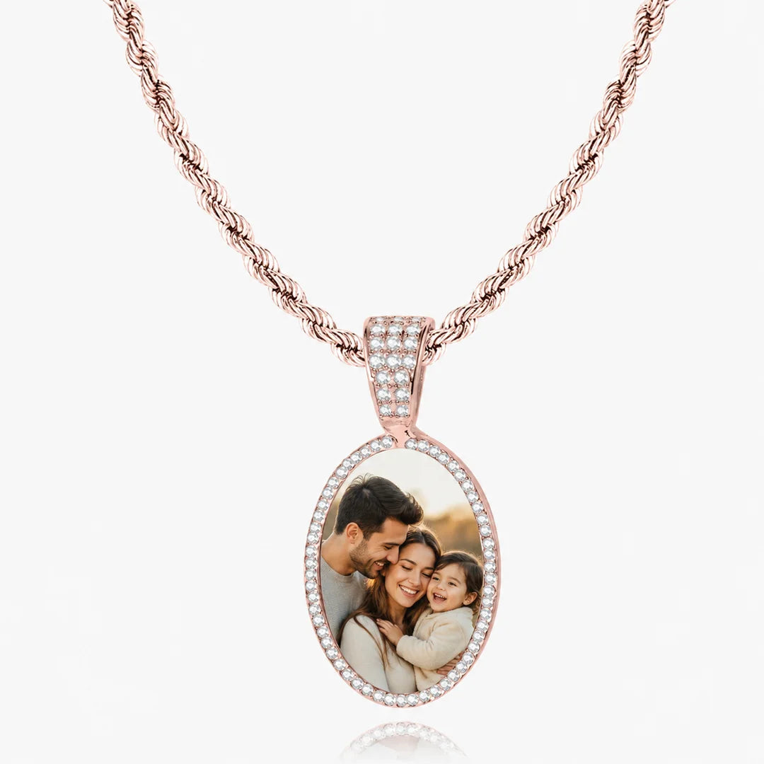 Personalized Oval Photo Necklace