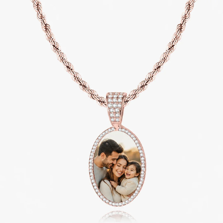 Personalized Oval Photo Necklace