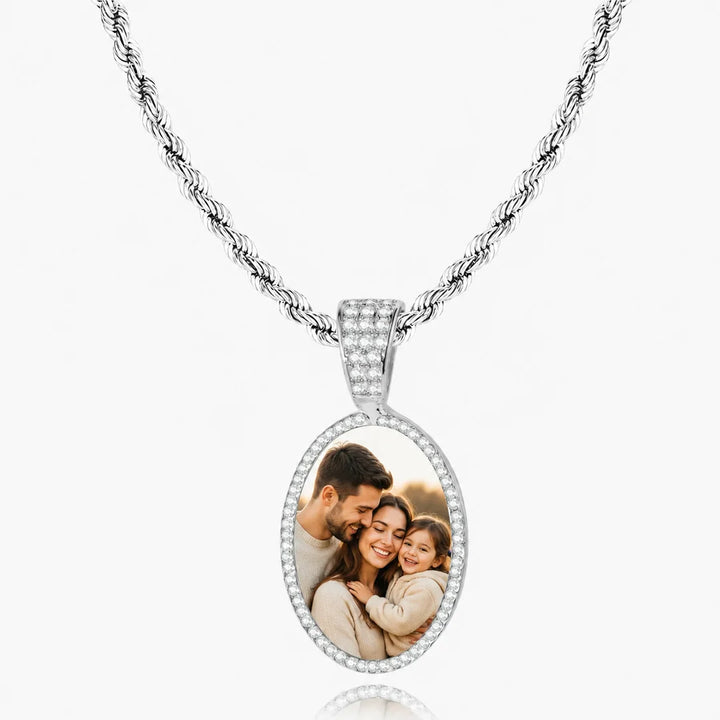 Personalized Oval Photo Necklace