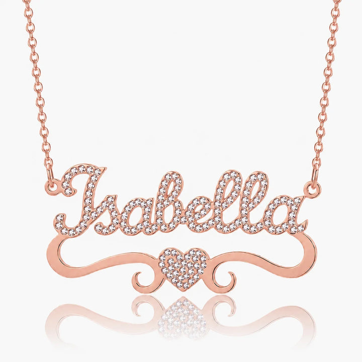 Personalized Iced Heart Name Necklace
