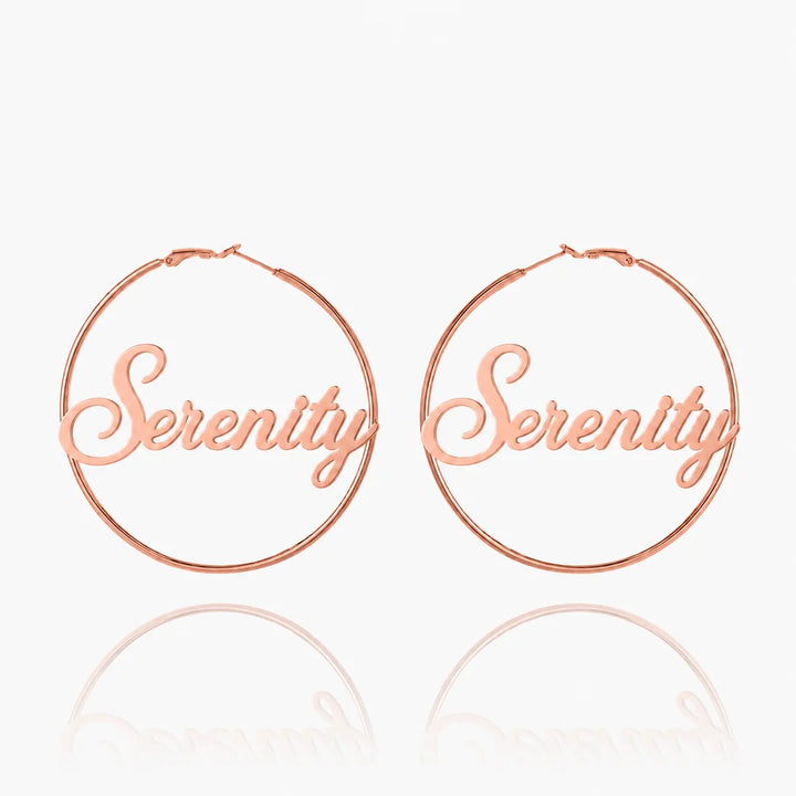 Personalized Script Name Hoop Earrings