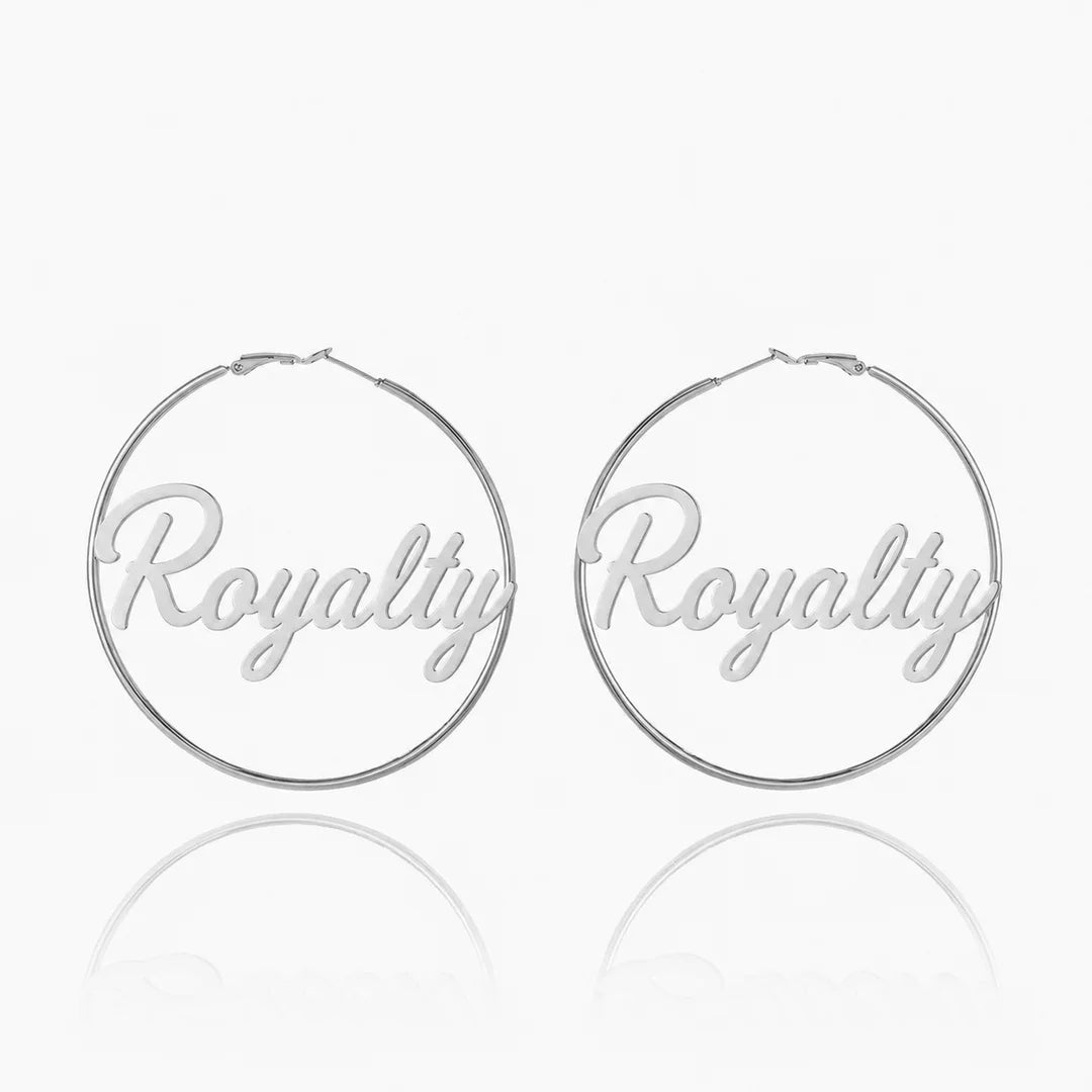 Personalized Script Name Hoop Earrings