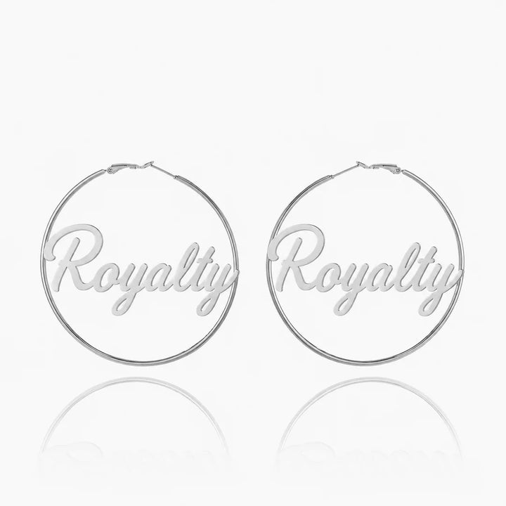 Personalized Script Name Hoop Earrings