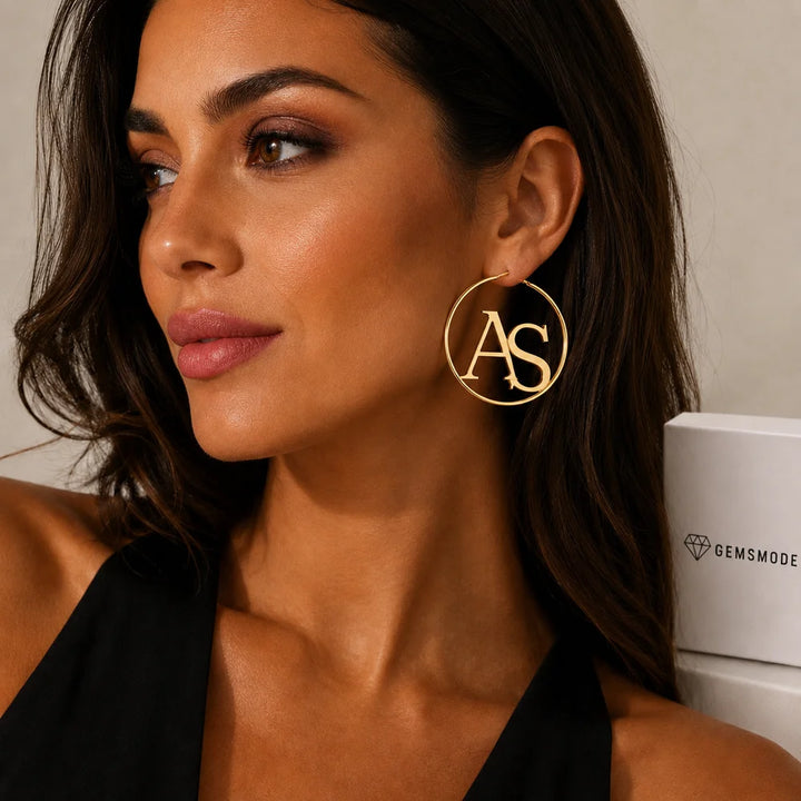 Personalized Initials Hoop Earrings