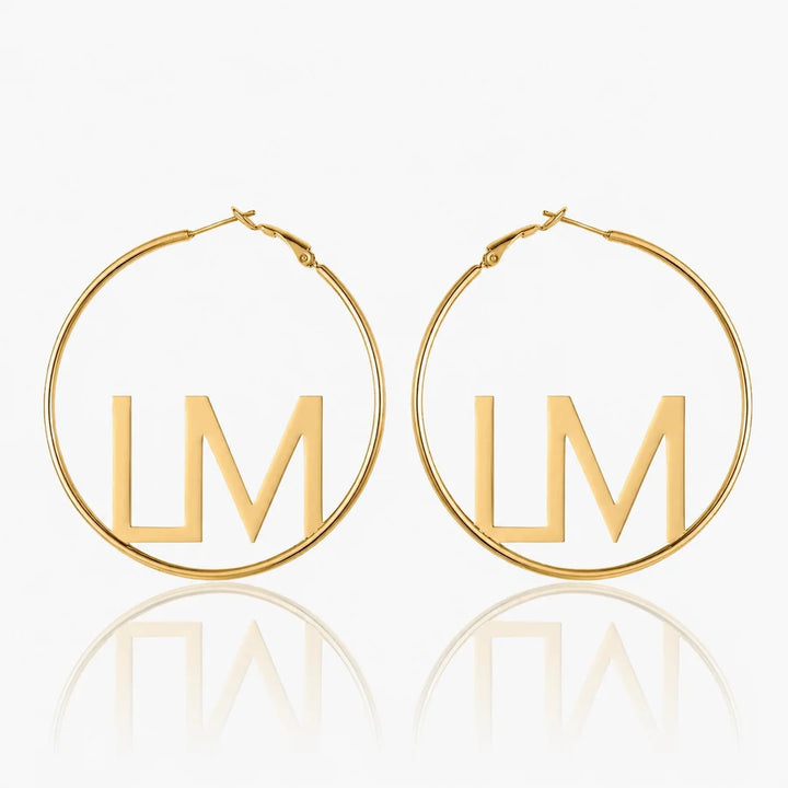 Personalized Initials Hoop Earrings