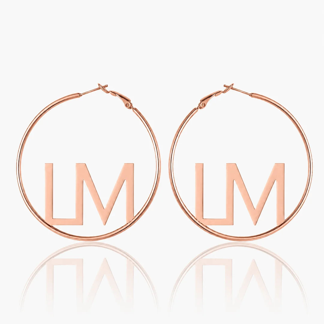 Personalized Initials Hoop Earrings
