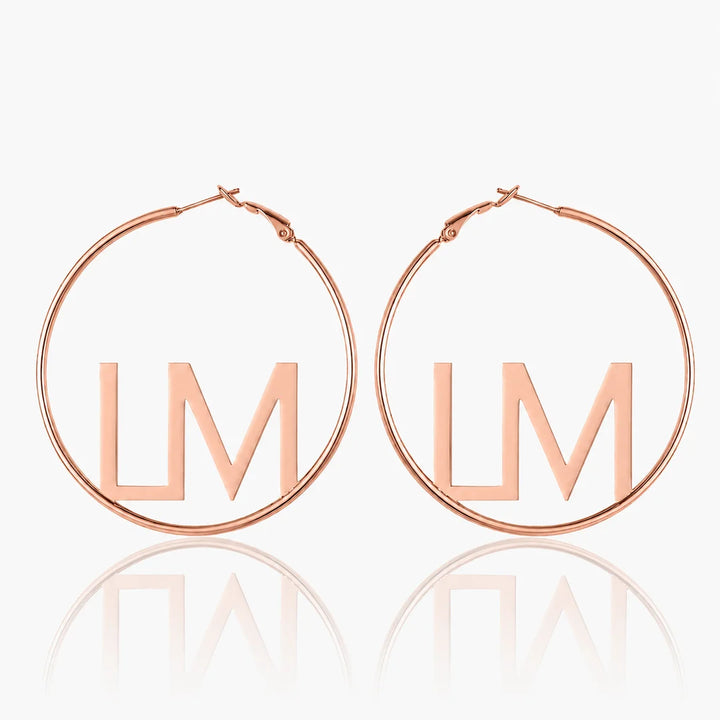Personalized Initials Hoop Earrings