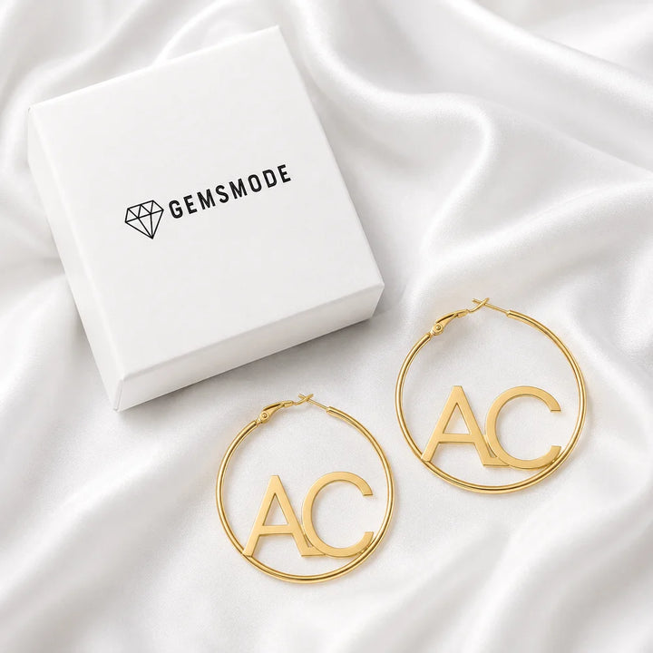 Personalized Initials Hoop Earrings