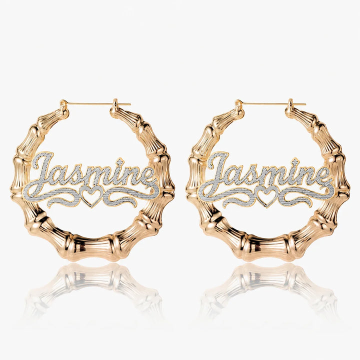 Personalized Two Tone Name Earrings