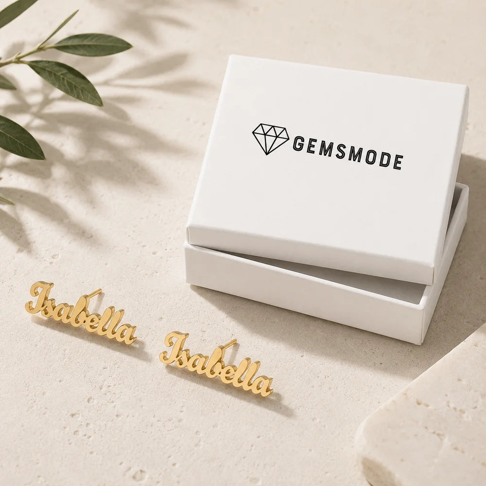 Personalized Name Stud Earrings