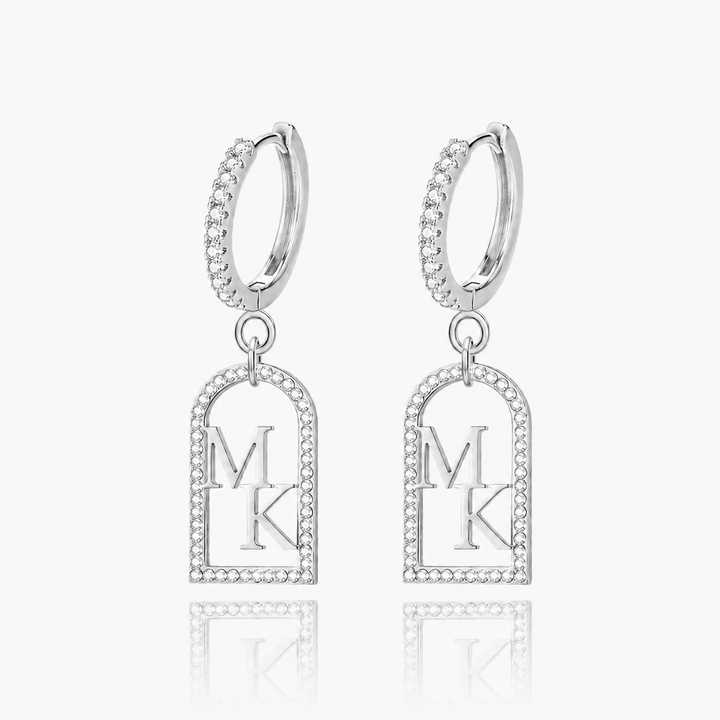 Personalized Initial Drop Hoop Earrings