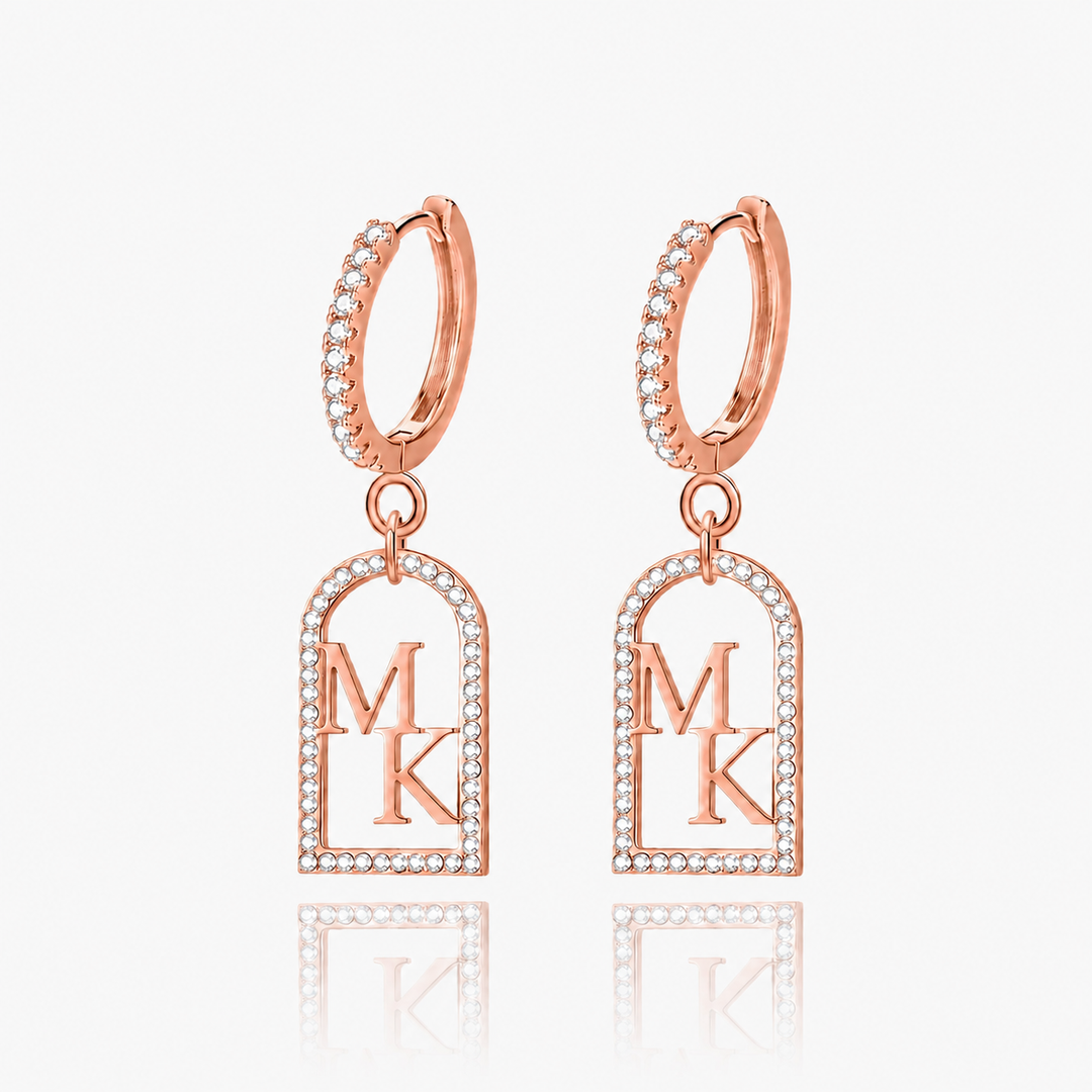 Personalized Initial Drop Hoop Earrings