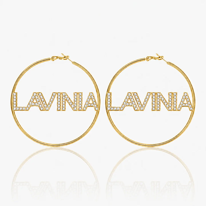 Personalized Iced Hoop Earrings