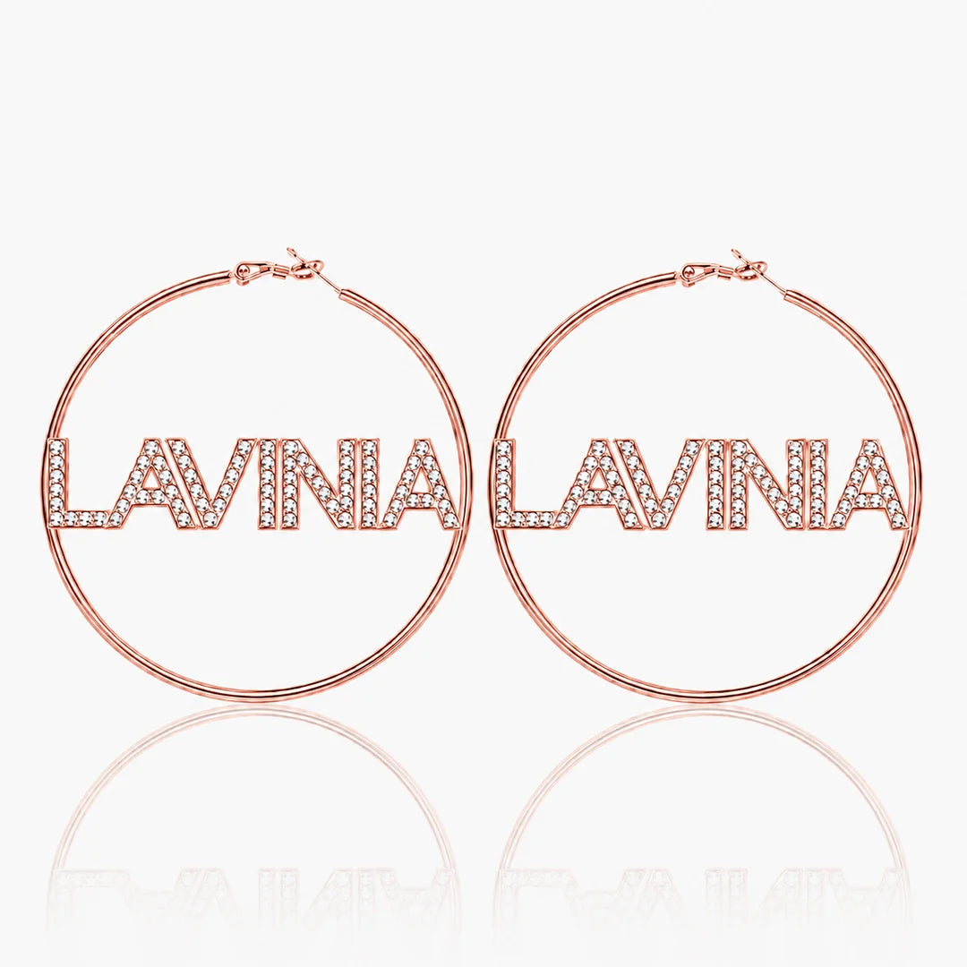 Personalized Iced Hoop Earrings