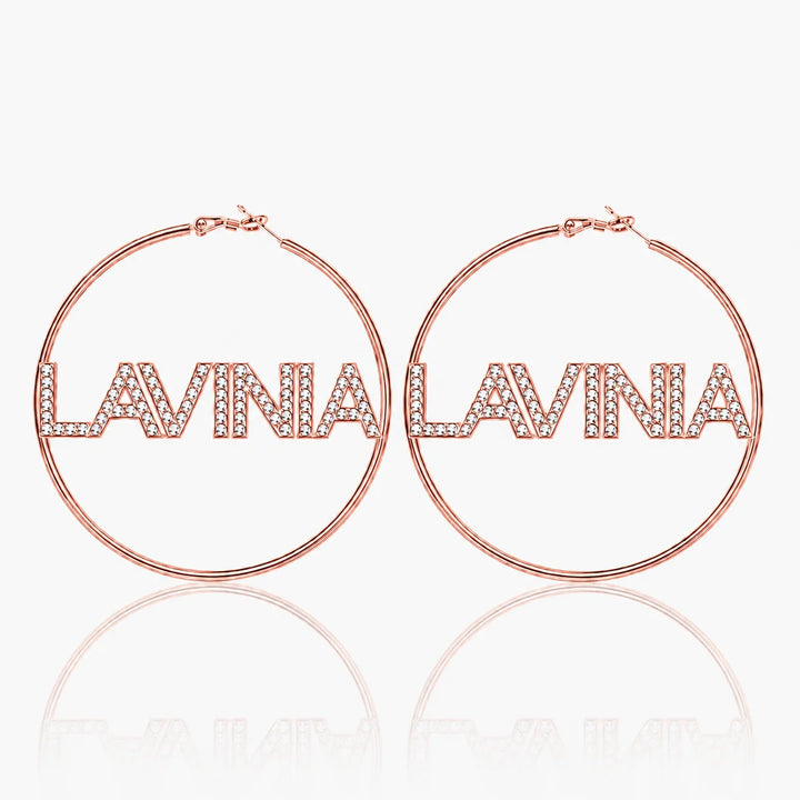 Personalized Iced Hoop Earrings