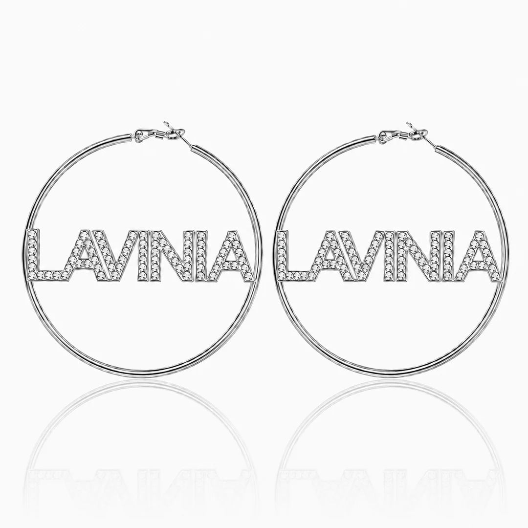 Personalized Iced Hoop Earrings
