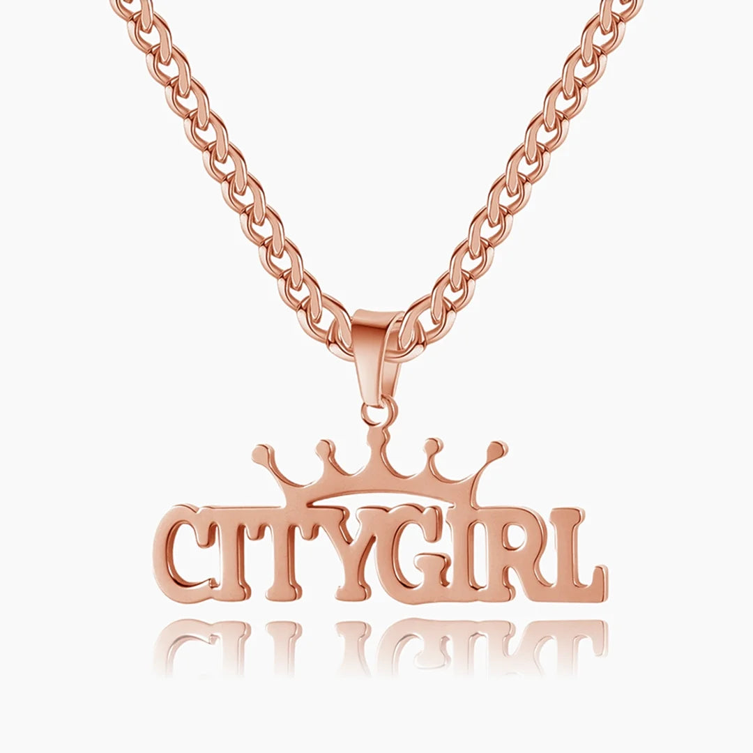 Custom Crown Name Necklace