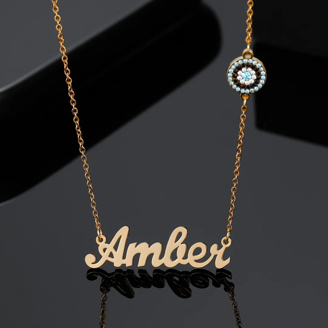 Personalized Evil Eye Name Necklace