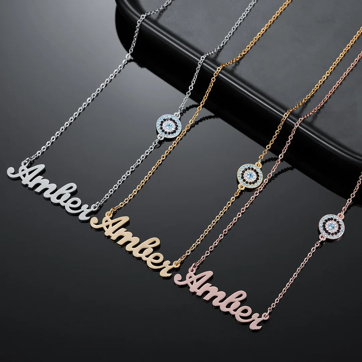 Personalized Evil Eye Name Necklace