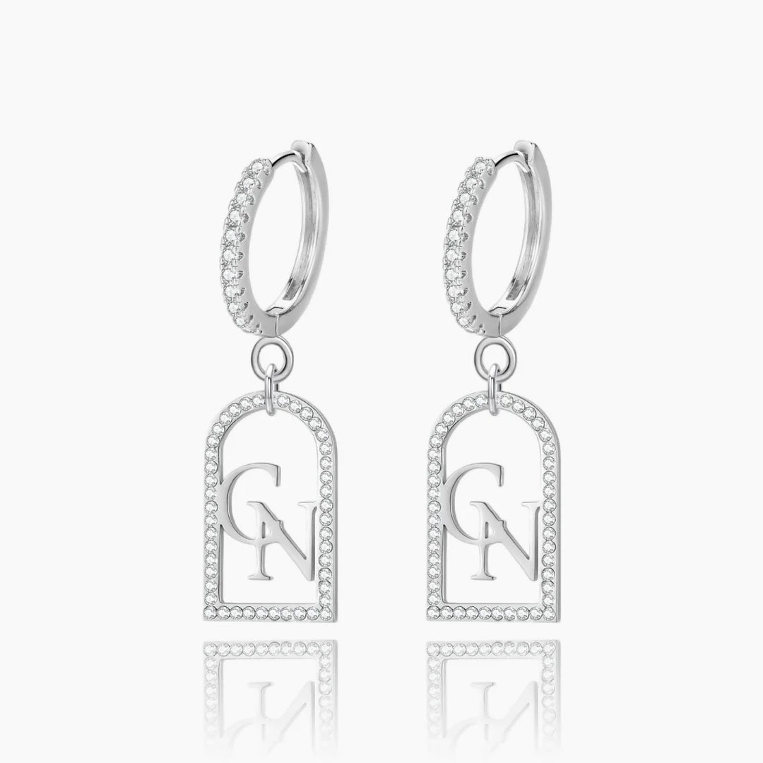 Iced Out Initials Earrings