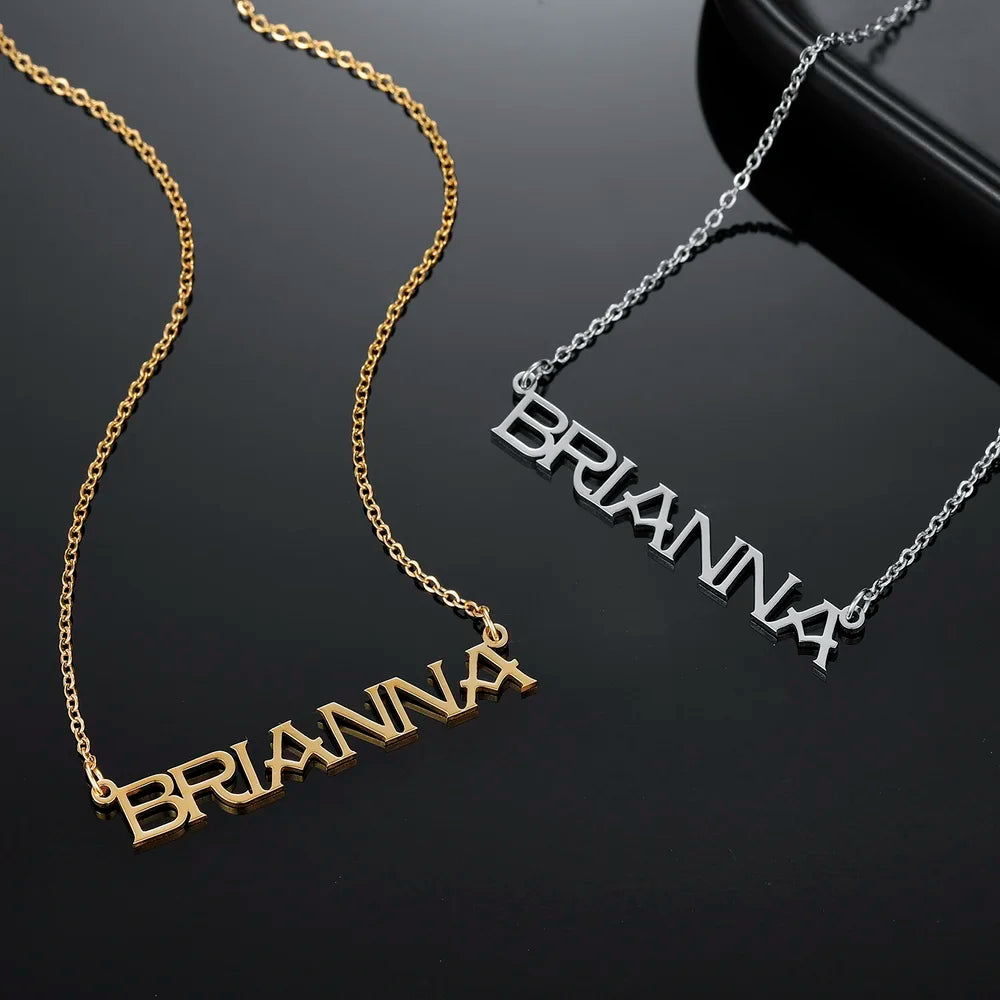 Capital letter name necklace trio in gold, silver for women