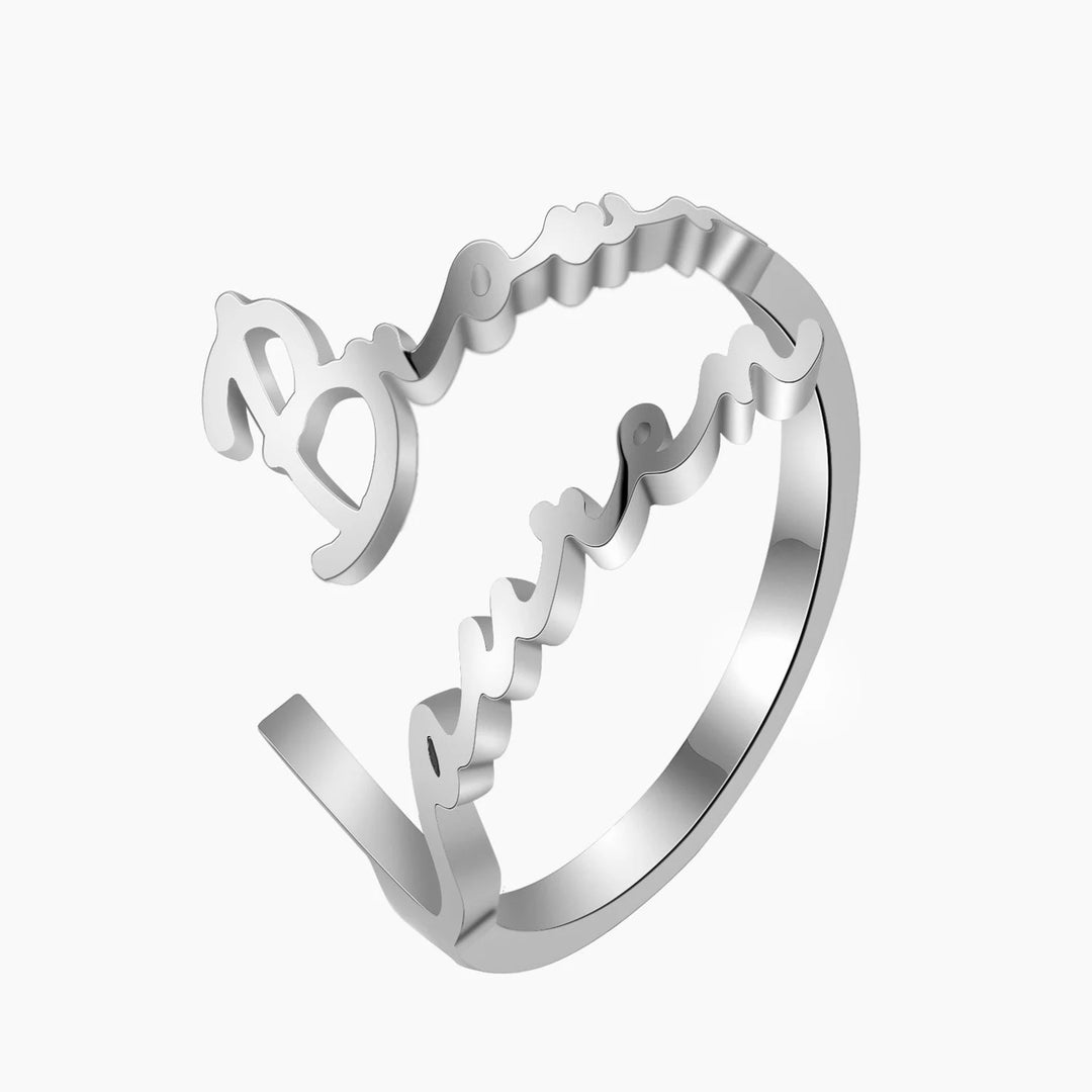 Couple Name Adjustable Ring