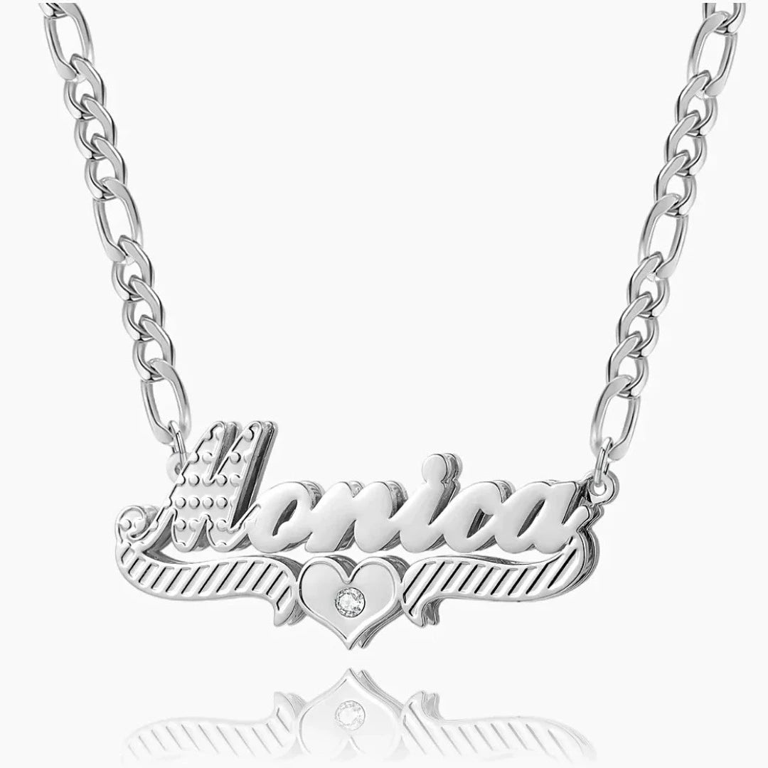 Double Plated Customized Name Necklace-Gemsmode