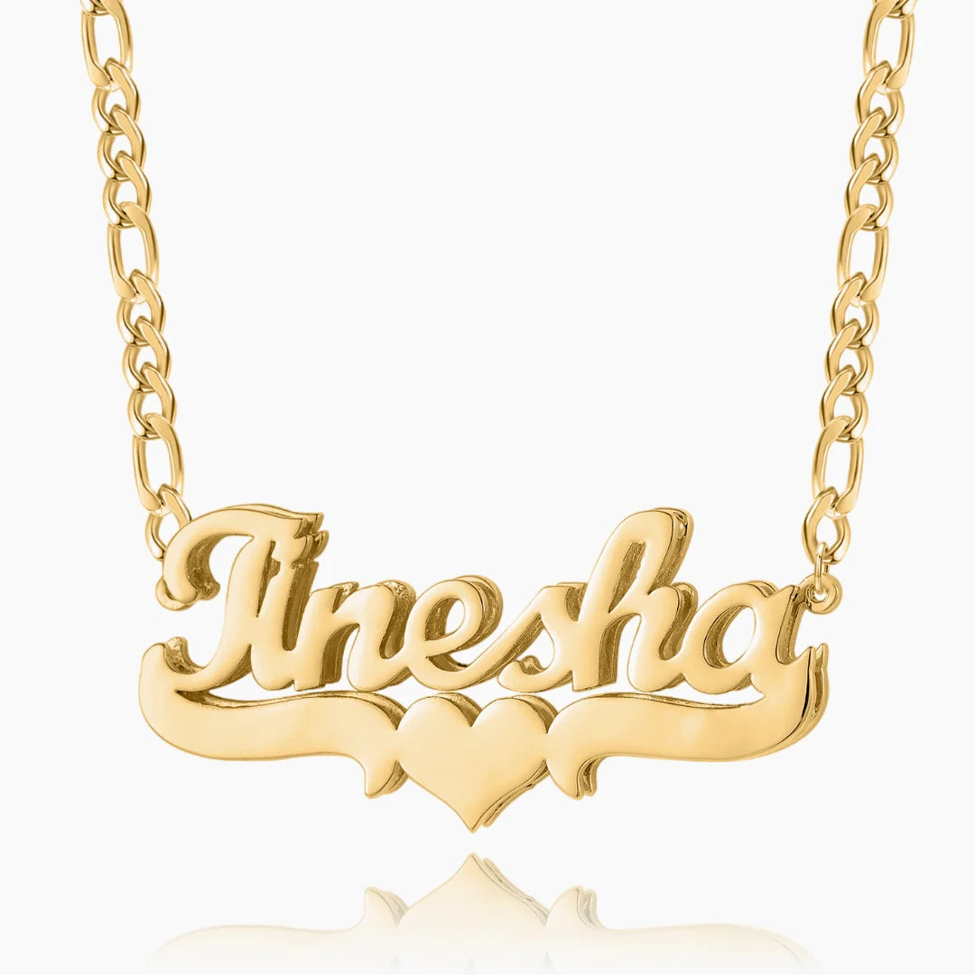 Personalized Heart Name Necklace in 18K Gold