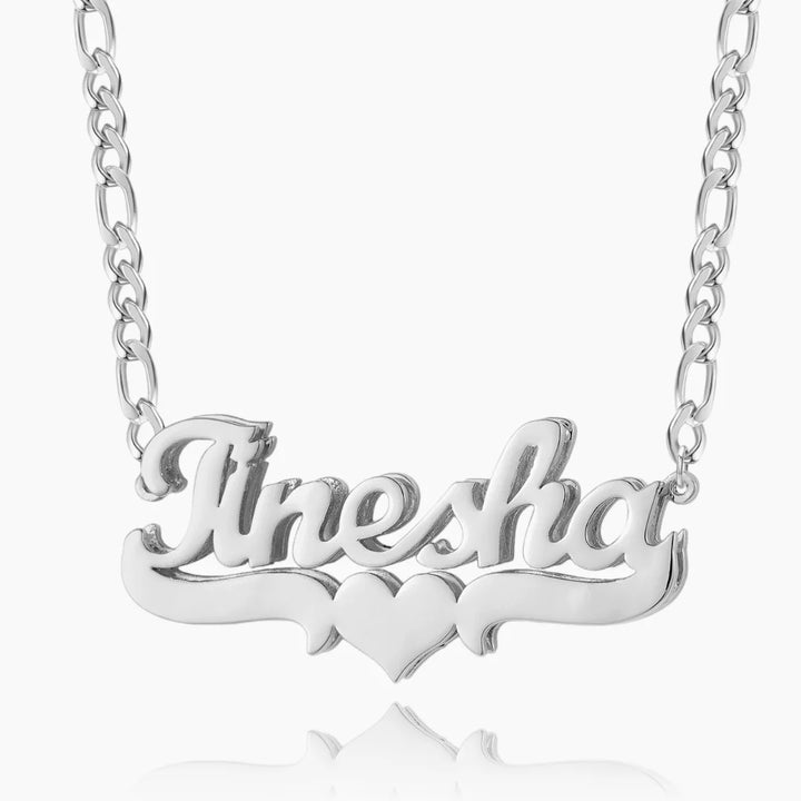 Personalized Heart Name Necklace in Silver