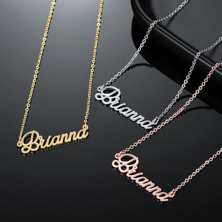 Personalized Script Name Necklace in Gold, Silver, and Rose Gold for Women