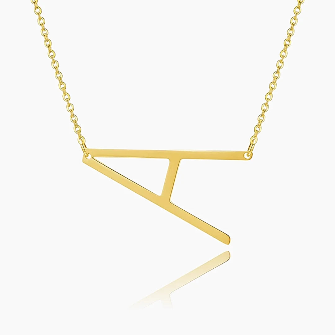 Gold Personalized Statement Initial Necklace with the letter "Z"