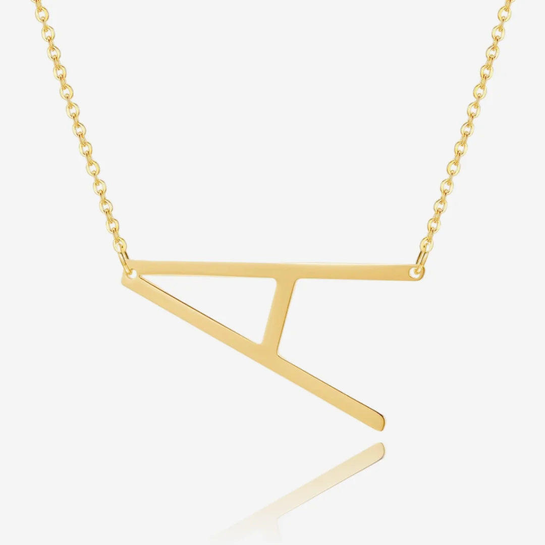 Personalized Statement Initial Necklace in 18k Gold 